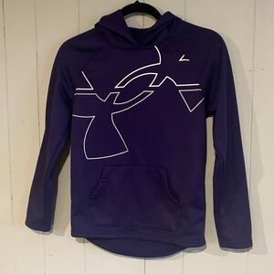 Purple Hoodie with White under Armour Graphic